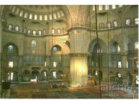 Old postcard - Istanbul, Sultan Ahmet Mosque - interior