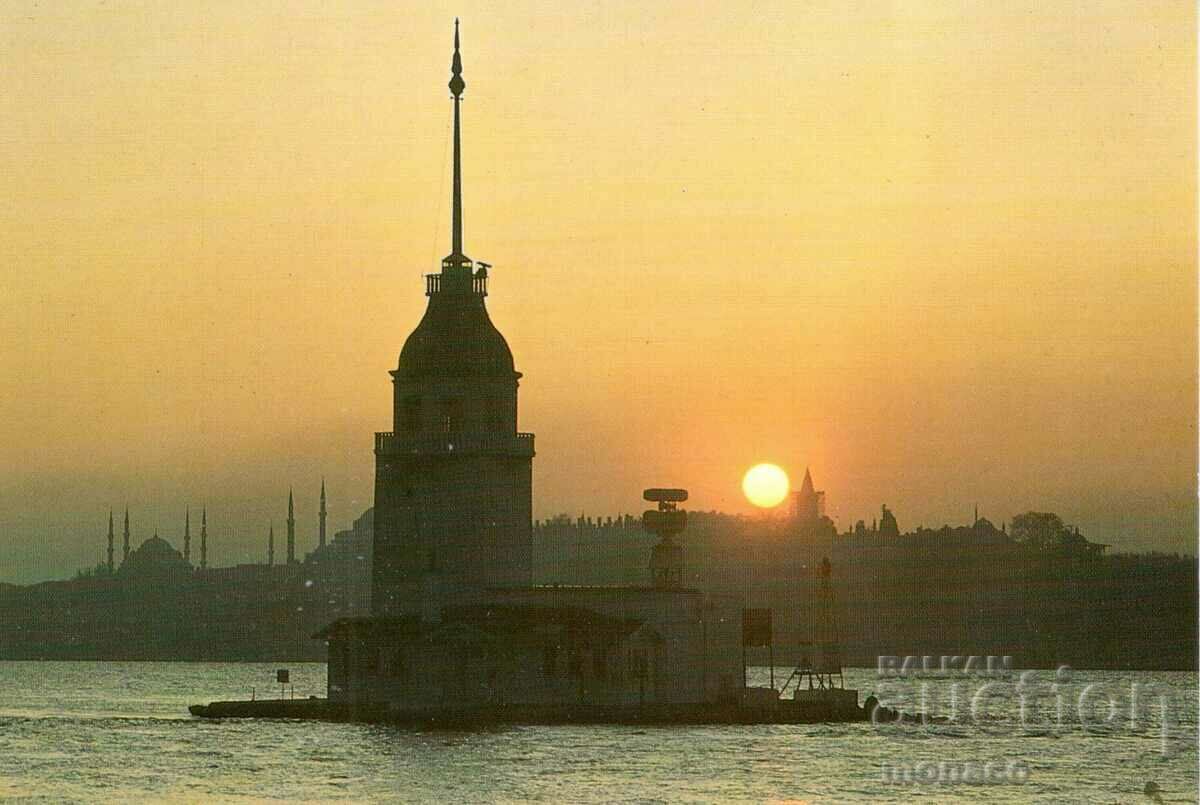 Παλιά καρτ ποστάλ - Κωνσταντινούπολη, ηλιοβασίλεμα