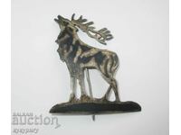 Old Royal Silver Hunting Badge Deer Brooch Niello