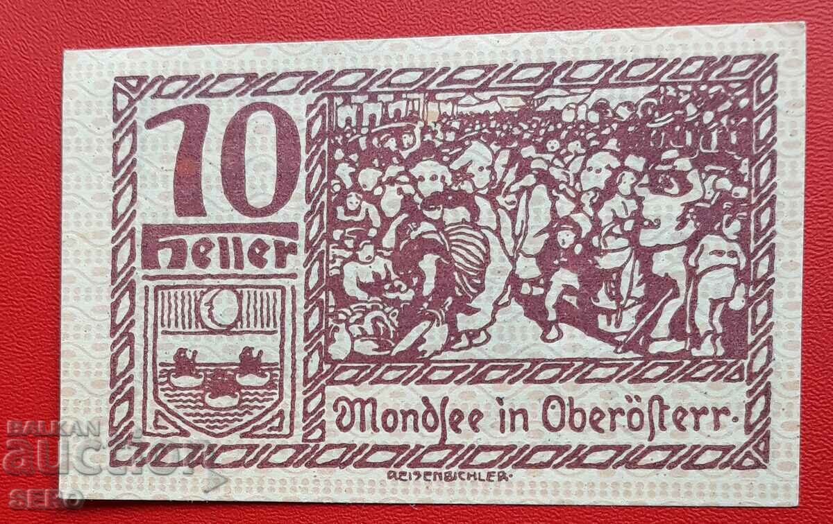 Bancnota-Austria-G.Austria-Mondsee-10 Heller 1920