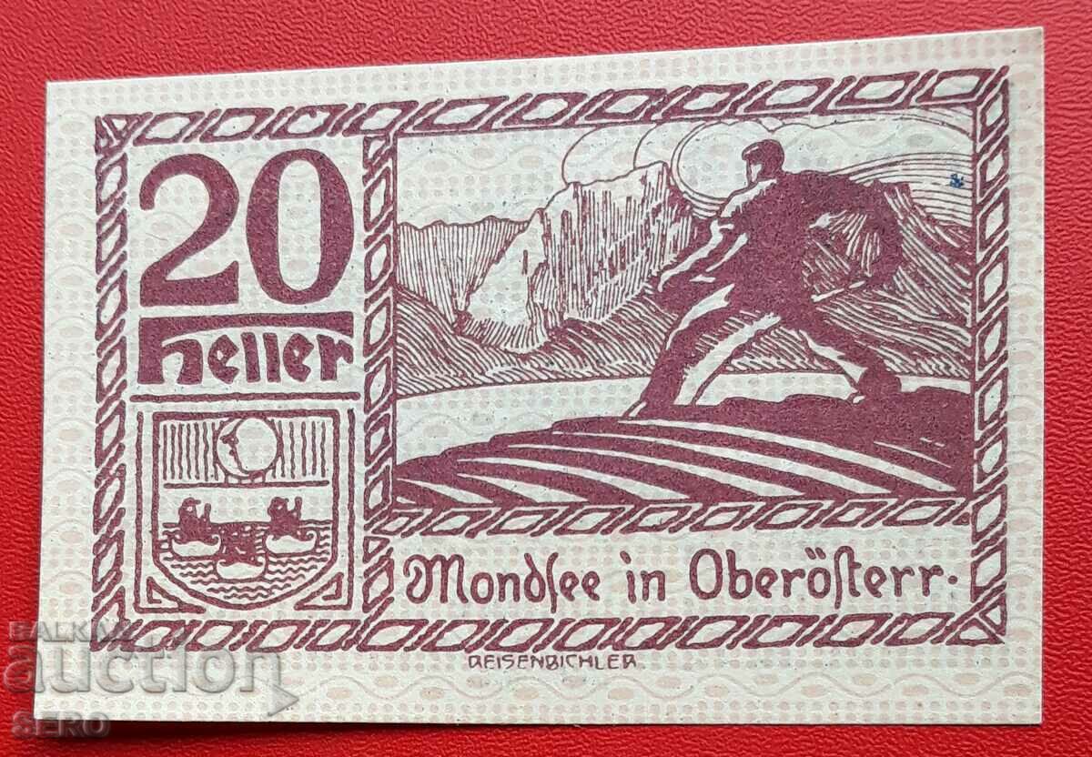 Банкнота-Австрия-Г.Австрия-Мондсее-20 хелера 1920