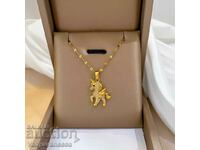 Unicorn necklace in medical steel with 18k gold plating