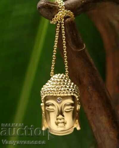 Medical steel Buddha necklace with 18k gold plating