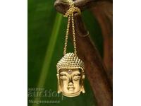 Colier Buddha din oțel medical cu placare cu aur de 18k