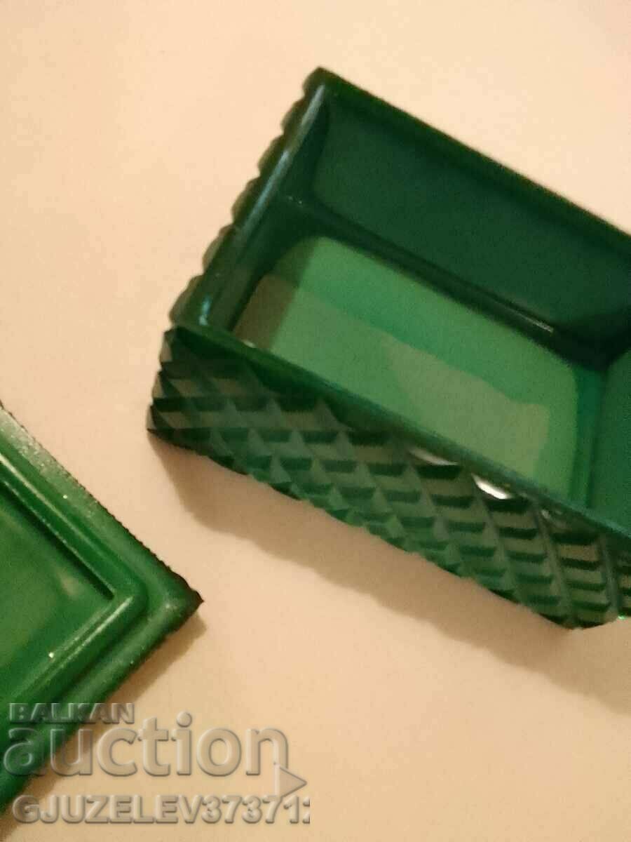 Bohemian glass malachite box - 5