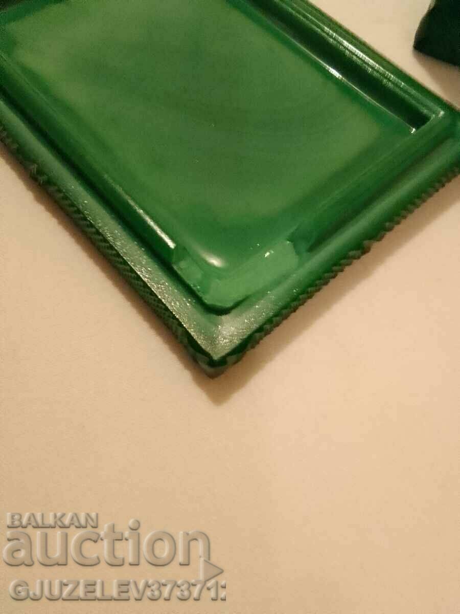 Bohemian glass malachite box - 6