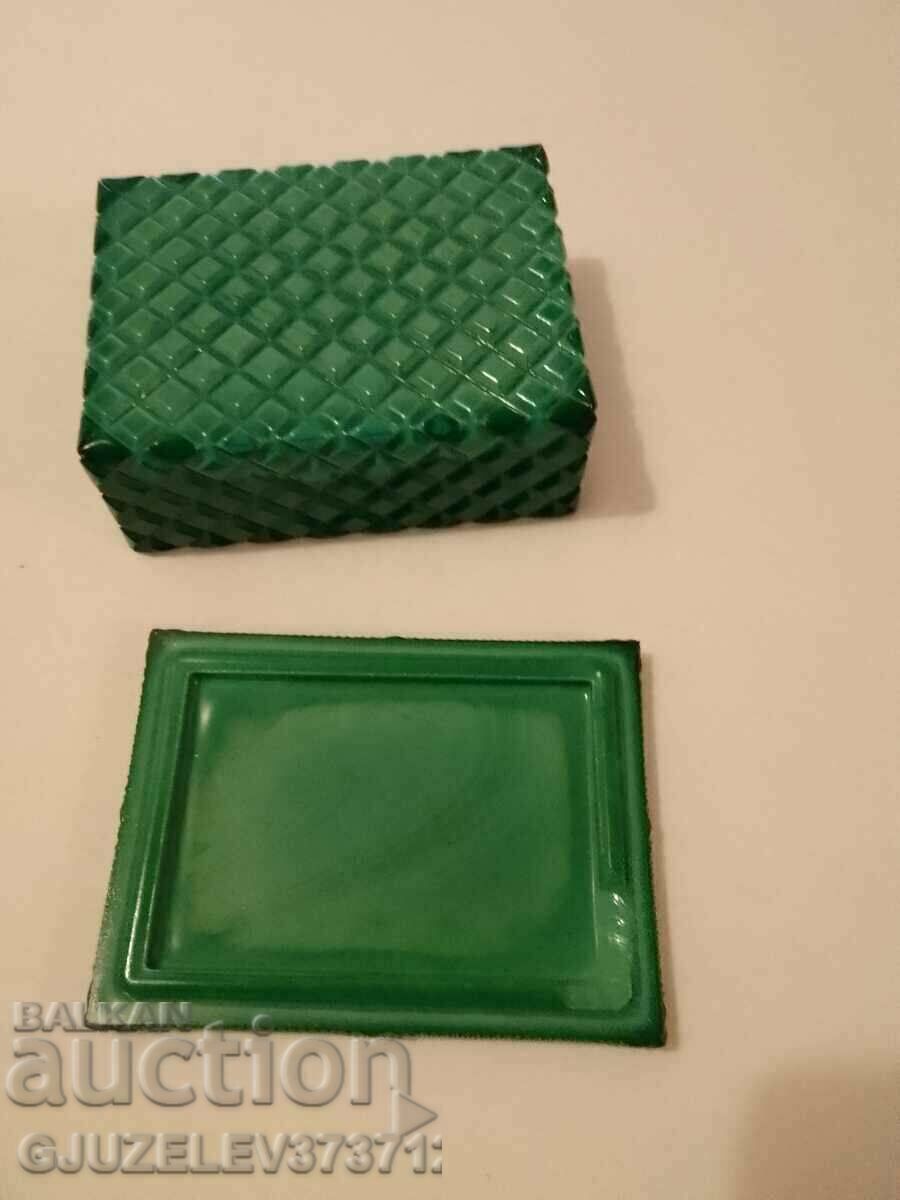 Bohemian glass malachite box - 7