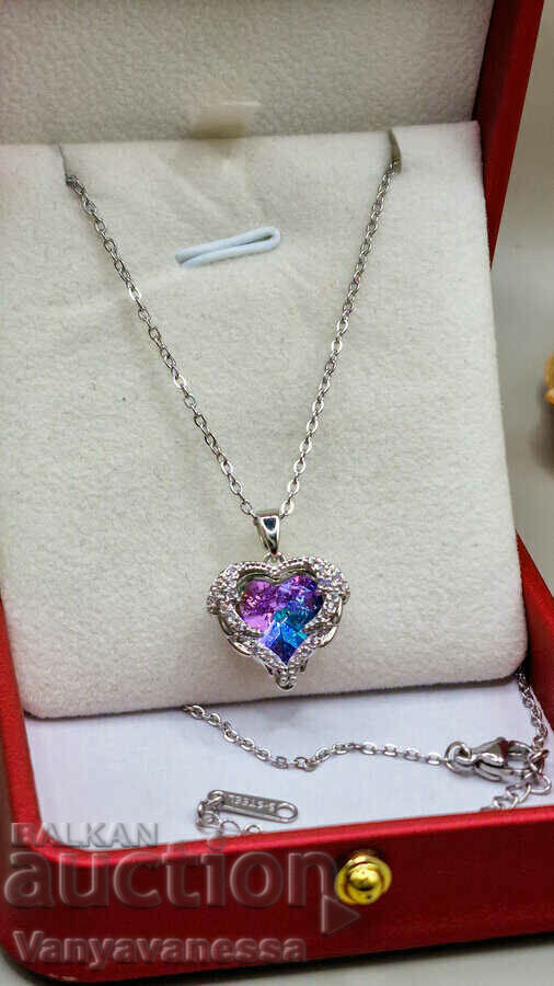Medical steel purple heart necklace