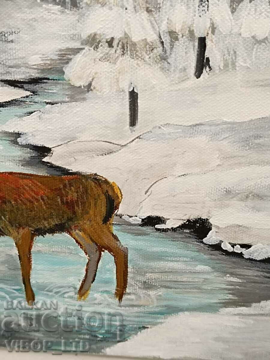 painter! painting "SHEER DEER"/signature/canvas - 5 painter! painting "SHEER DEER"/signature/canvas - 5