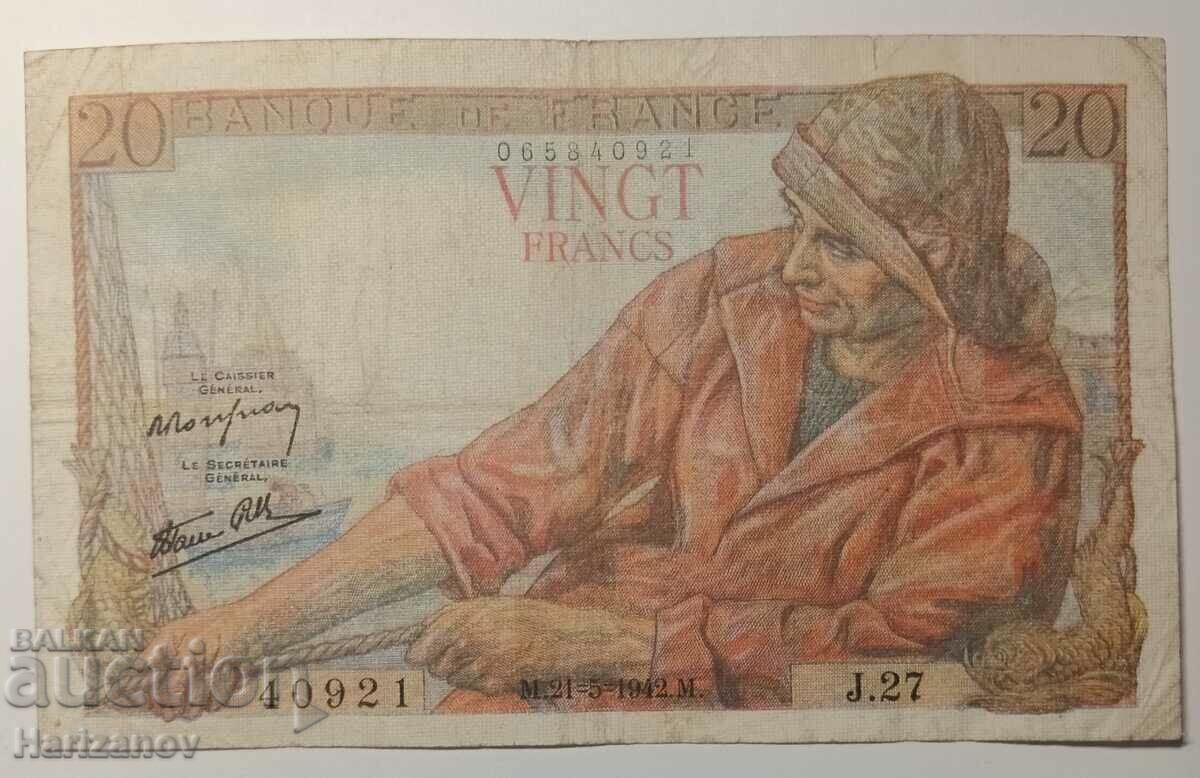 20 Франка Франция 1942 /20 francs France 1942