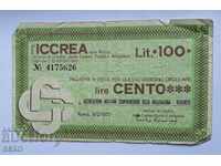 Банкнота-Италия-местна банкнота/чек/ 100 лири 1977