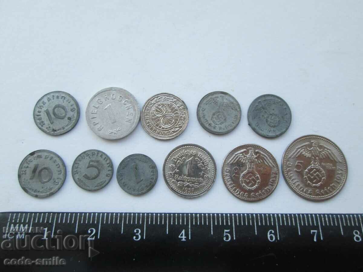 Стара кутийка с детски монети игра играчка фашистка Германия - 5 Стара кутийка с детски монети игра играчка фашистка Германия - 5