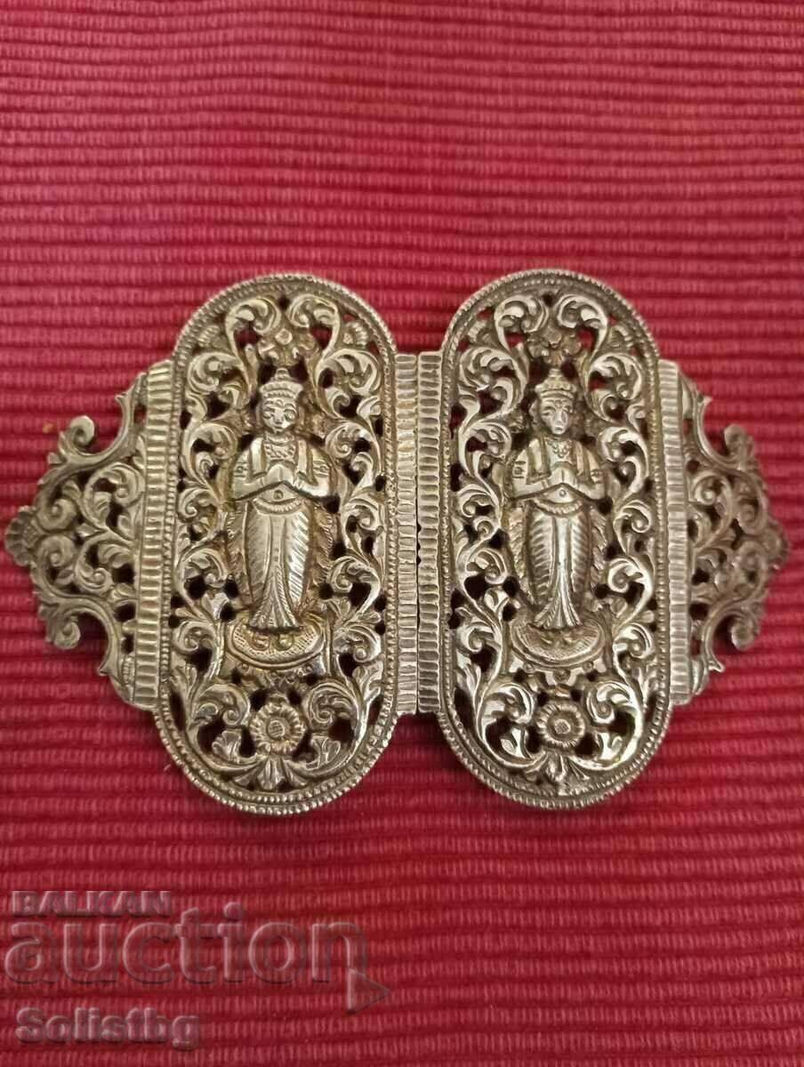 Auction  Silver Belt Buckle, Indonesian Yogya 1900