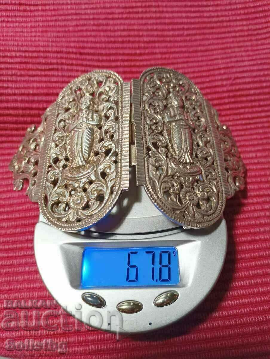 Silver Belt Buckle, Indonesian Yogya 1900 - 6