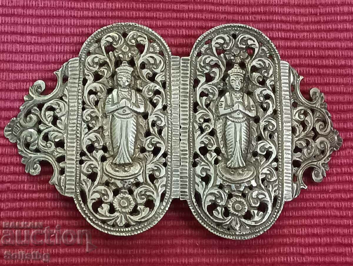 Silver Belt Buckle, Indonesian Yogya 1900