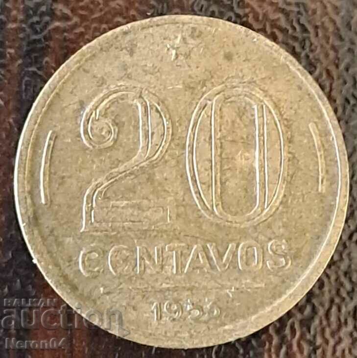 20 centavos 1953, Brazil