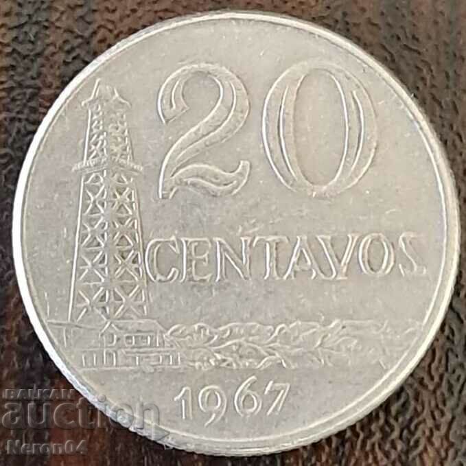 20 центаво 1967, Бразилия