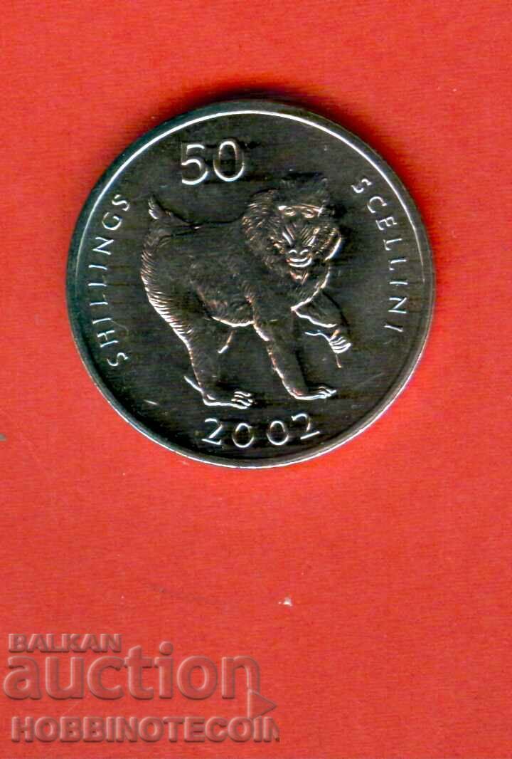 SOMALIA SOMALIA 50 Shilling emisiune 2002 MONKEY NEW UNC