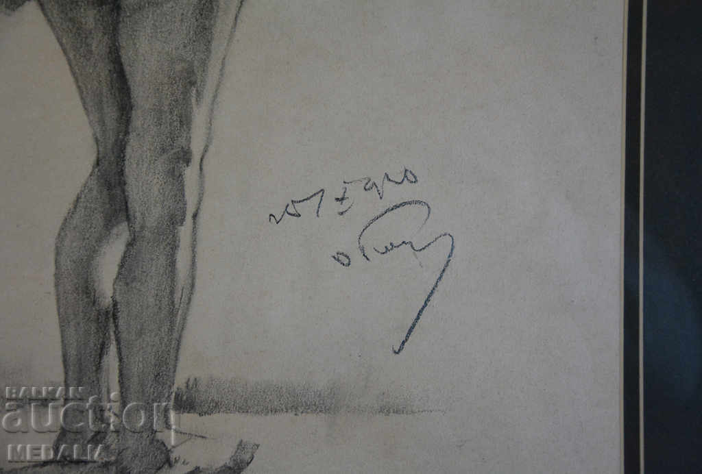 Dimitar Gyuzhenov-desen-corp gol-semnat-1920-încadrat cu preț 1800.00 BGN | € 920.33 Dimitar Gyuzhenov-desen-corp gol-semnat-1920-încadrat cu preț 1800.00 BGN | € 920.33