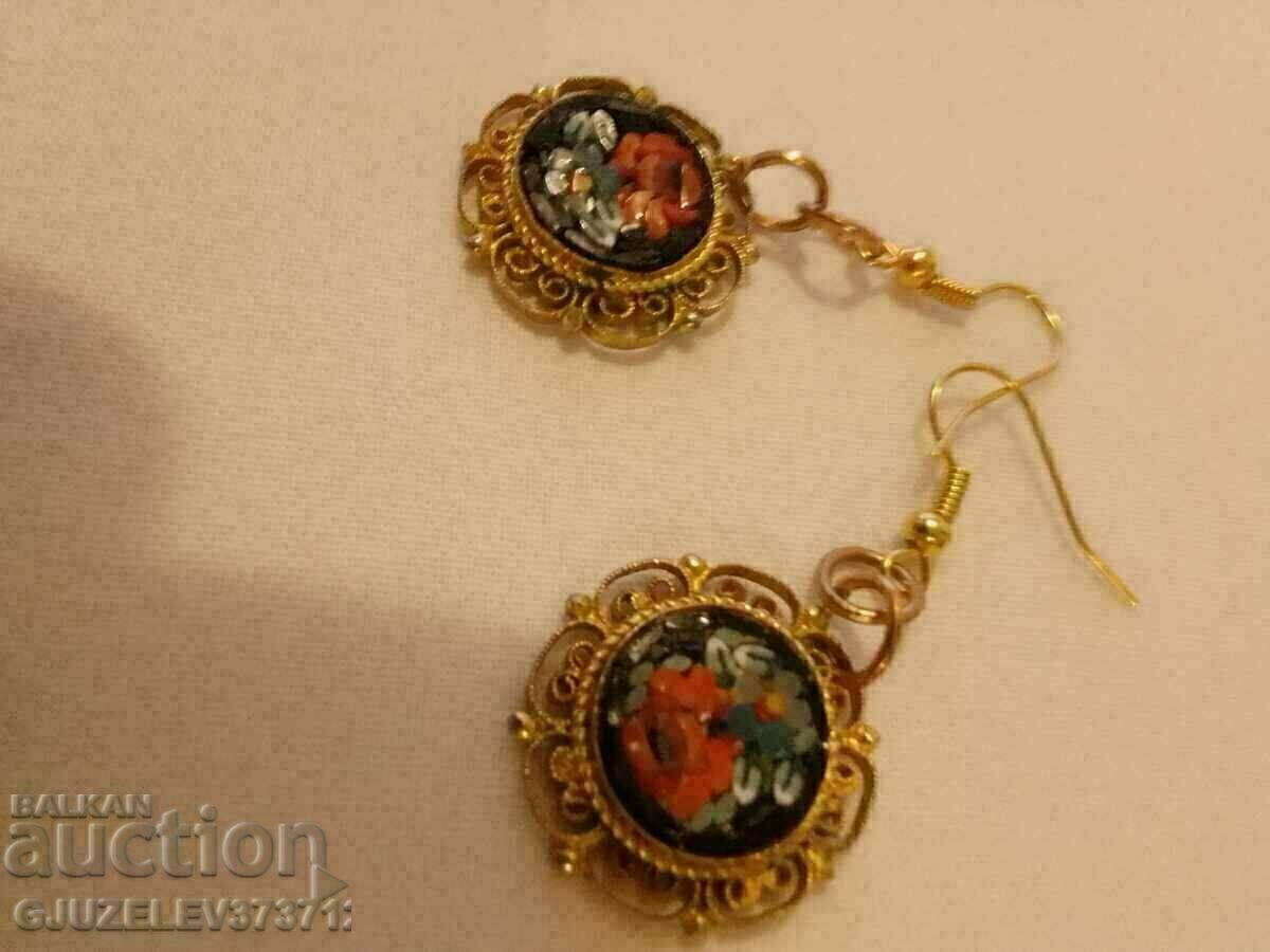 Cercei cu micromozaic venețieni de epocă, anii 1930 - 6