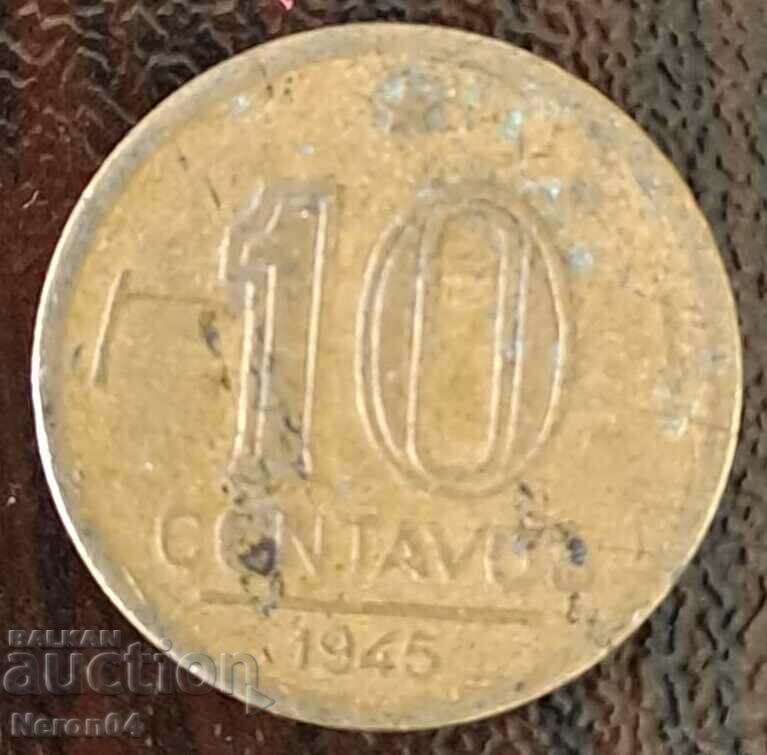 10 centavos 1945, Brazil