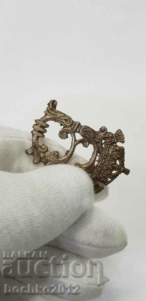 Rare royal monogram, badge with crown for epaulette Boris III - 7 Rare royal monogram, badge with crown for epaulette Boris III - 7