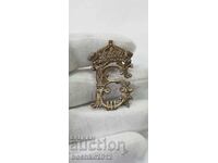 Rare royal monogram, badge with crown for epaulette Boris III