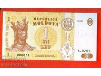 МОЛДОВА MOLDOVA 1 Леу емисия issue 2006 - 000071 НОВА UNC
