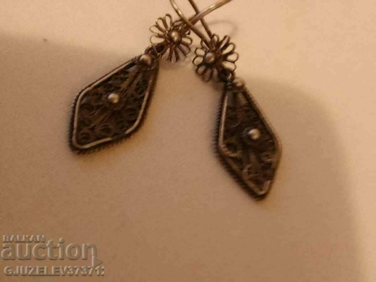 Vintage antique silver filigree earrings with price 60.00 BGN | € 30.68 Vintage antique silver filigree earrings with price 60.00 BGN | € 30.68