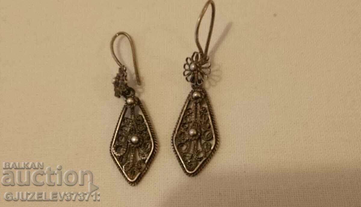 Vintage antique silver filigree earrings