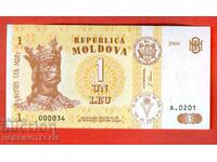 МОЛДОВА MOLDOVA 1 Леу емисия issue 2006 - 000034 НОВА UNC