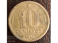 10 centavos 1951, Brazil