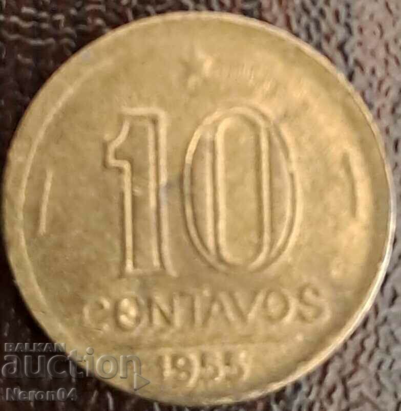 10 центаво 1955, Бразилия