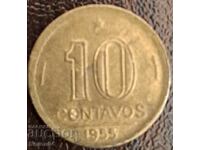 10 centavos 1955, Brazil