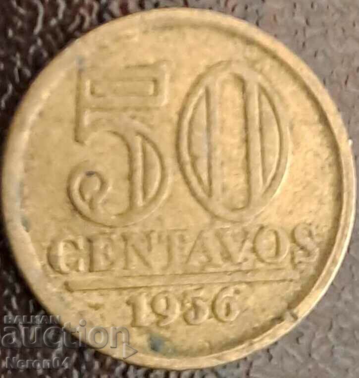 50 centavos 1956, Brazilia