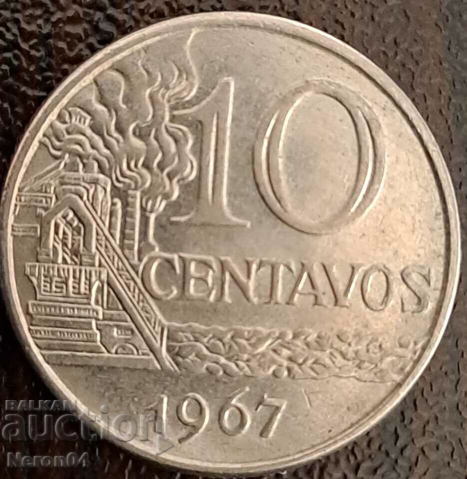 10 центаво 1967, Бразилия