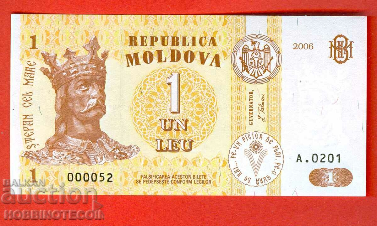 MOLDOVA MOLDOVA 1 Leu issue issue 2006 - 000052 NEW UNC MOLDOVA MOLDOVA 1 Leu issue issue 2006 - 000052 NEW UNC
