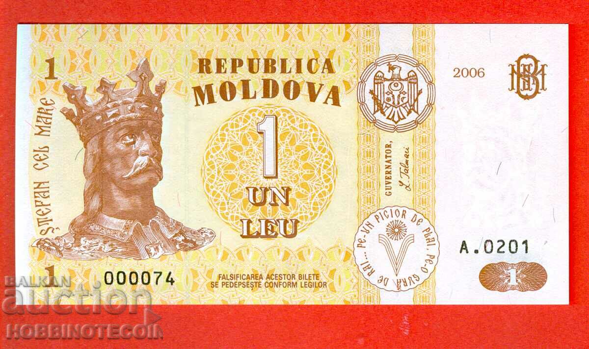 МОЛДОВА MOLDOVA 1 Леу емисия issue 2006 - 000074 НОВА UNC