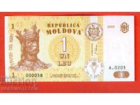 МОЛДОВА MOLDOVA 1 Леу емисия issue 2006 - 000058 НОВА UNC