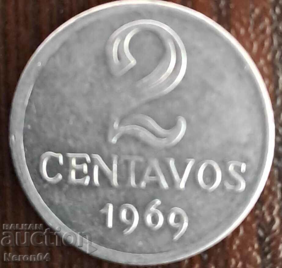 2 centavos 1969, Brazil