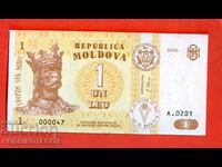 MOLDOVA MOLDOVA 1 Leu emisiune 2006 - 000047 NOU UNC