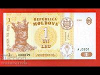 МОЛДОВА MOLDOVA 1 Леу емисия issue 2006 - 000039 НОВА UNC