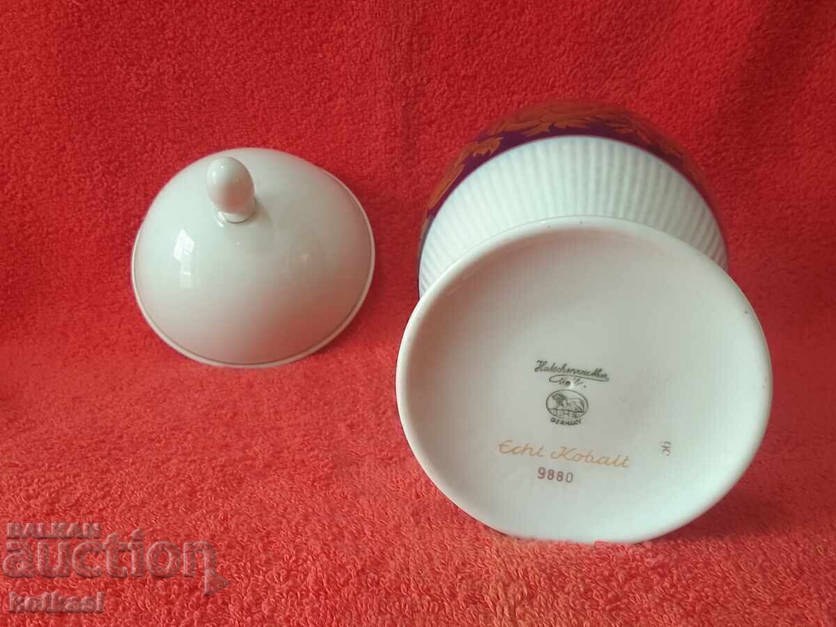 Old Porcelain Vase Urn Hutschenreuther Cobalt Gilt - 6 Old Porcelain Vase Urn Hutschenreuther Cobalt Gilt - 6