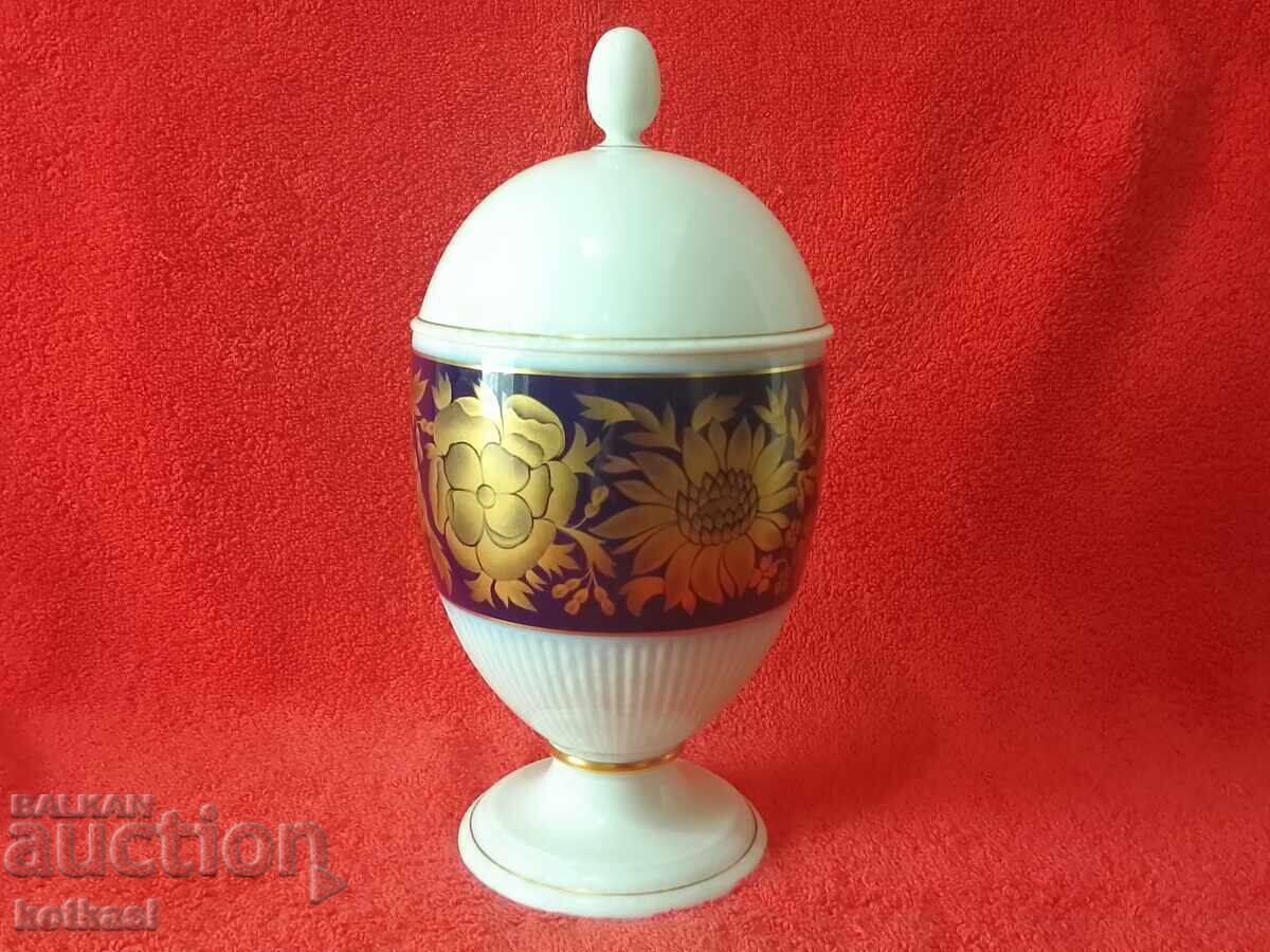 Old Porcelain Vase Urn Hutschenreuther Cobalt Gilt Old Porcelain Vase Urn Hutschenreuther Cobalt Gilt