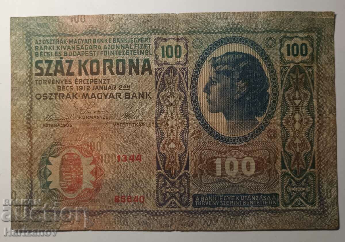 100 kroner / kronen Austria 1912 No overprint! RARE