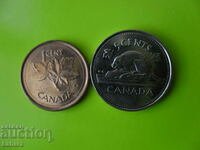 1 и 5 цента 2002 г. Канада