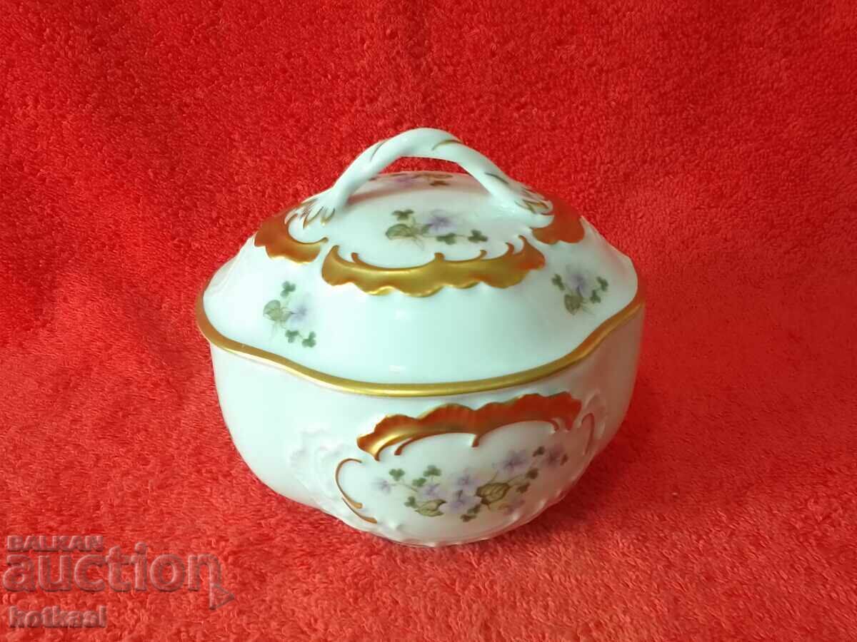 Old porcelain jewelry box Gold plated Lindner Handmade - 7 Old porcelain jewelry box Gold plated Lindner Handmade - 7