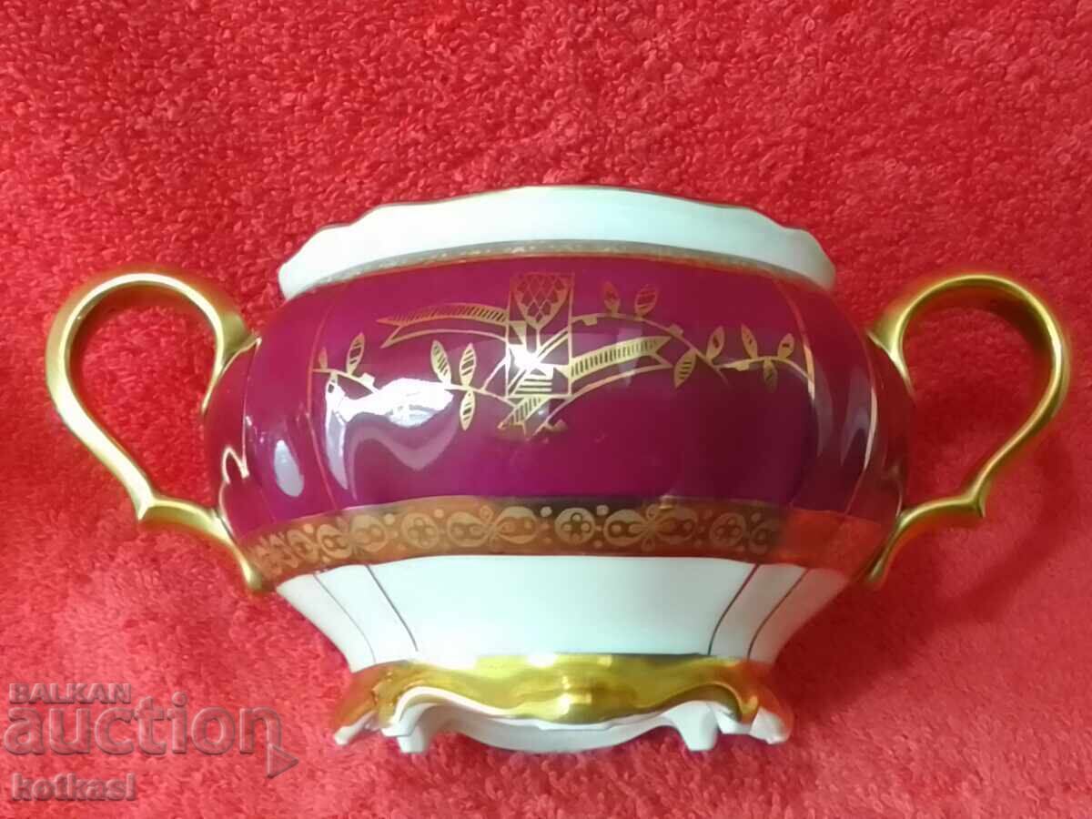 Old Porcelain Bowl Sugar Bowl Hutschenreuther gilt - 5