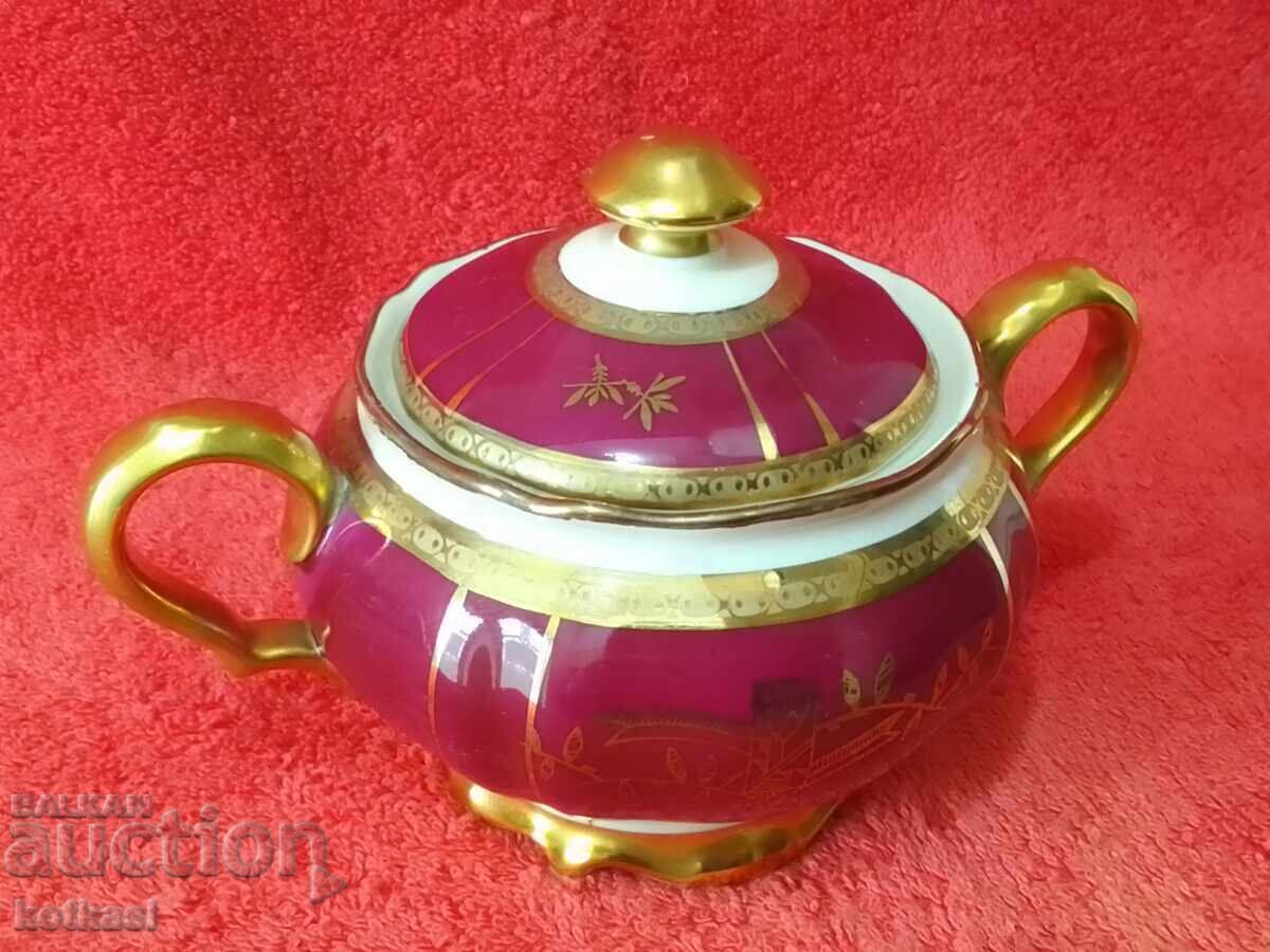 Old Porcelain Bowl Sugar Bowl Hutschenreuther gilt - 7