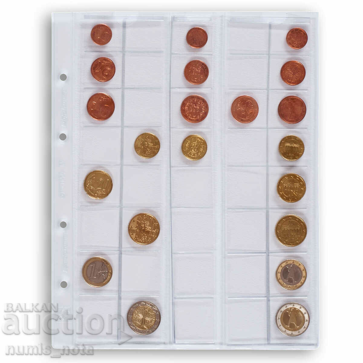 Optima sheets for sets with Eurocoins - from 1 cent to 2 euros with price 18.00 BGN | € 9.20 Optima sheets for sets with Eurocoins - from 1 cent to 2 euros with price 18.00 BGN | € 9.20